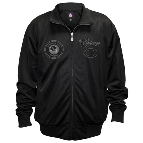 NFL Men's Chicago Bears Pitch Black Track Jacket (Black, Large)