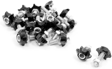 uxcell® 20 x Black Van Truck Car Star Design License Plate Decor Screws Bolts