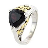 18K Gold & Silver Designer Garnet Ring with Diamonds
