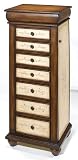 Heritage Brown & Vanilla Finish Lift-Top Jewelry Armoire