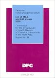 Review Wiley-VCH  / List of MAK and BAT Values 2000: Maximum Concentrations and Biological Tolerance Values at the Workplace, Report No. 36