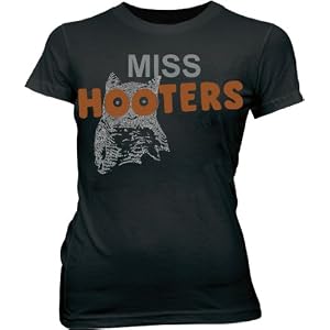 Miss Hooters Logo Black Juniors T-Shirt Tee