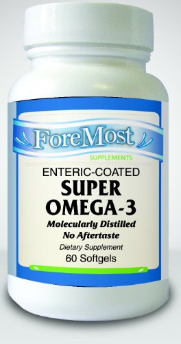 ForeMost Super Omega 3 Enteric Coated Fish Oil 60 Softgel Capsules Fish Oil Concentrate 1000 Mg DHA 200 Mg EPA 300 Mg Highest Potency Guaranteed No Fishy Aftertaste or Burb Exclusively Only Available on Amazon com Health and Beauty