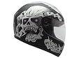 Matte Flat Black Skull Chain Full Face Motorcycle Street Sport Bike Helmet DOT (Small)