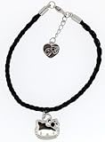 Hello Kitty - Bracelet Tressé Noir Pendentif Hello kitty - Collection Victoria Couture - Bijou Neuf