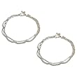 Summer Fashion 2010 Ankle Bracelets Pair Sterling Silver Foot Jewelry 10.25 inches (sanklt112)