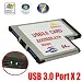 Express Card Expresscard 54 slot to USB 3.0 x 2 Port Adapter up to 5Gbps Compatible USB 1.1 / 2.0 Windows XP/Vista/7