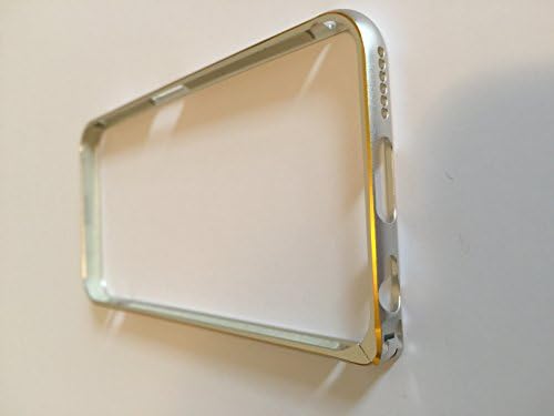 No MonkeyTM Creative Case Iphone 6, 4.7", Silver Brushed Aluminum with Gold Detail, Bumper Case Cover for Iphone 6, Durable Design