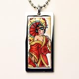 Retro-a-go-go 'GEISHA GIRL' NEW ORIENT TABLET NECKLACE