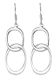 Sterling Silver Double Oval Drop Earrings