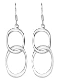 Sterling Silver Double Oval Drop Earrings