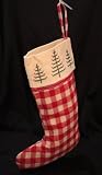 Gisela Graham Red Gingham Christmas Stocking