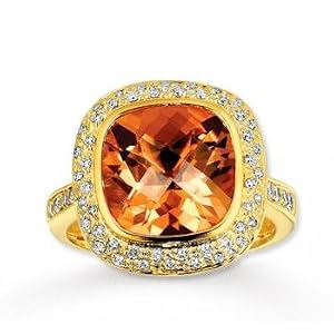 Buy 14k Yellow Gold Elegant 5ct Citrine Diamond Ring