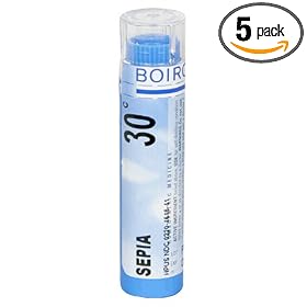 Boiron Homeopathic Medicine Sepia, 30C Pellets, 80-Count Tubes (Pack of 5)
