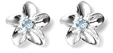 Sterling Silver and Blue Topaz Flower Earrings by Zina