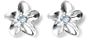 Sterling Silver And Blue Topaz Flower Earrings By Zina
