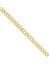 14k Yellow Gold 7in 5.7mm Lightweight Double Link Chain Bracelet