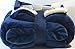 Life Comfort Ultimate Sherpa Throw Dark Blue Cream Blanket 60 Inch x 70 Inch