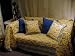 Provencale Poisson 100 % Cotton Hand Printed Sofa Cover, 90 inches X 140 inches