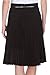 Knee Length Pleated A-Line Skirt with Skinny Belt