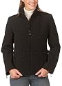 Gallery Women's Emboidered Diamond Quilt Jacket,Black,Small