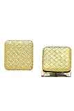 14k Gold Cufflinks - Solid 14k Gold Square Textured for Men