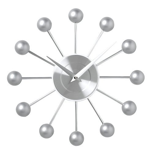 Silver Ball Retro Wall Clock