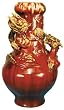 Chinese red dragon vase - ceramic