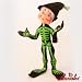 9" Green Skeleton Elf By Annalee