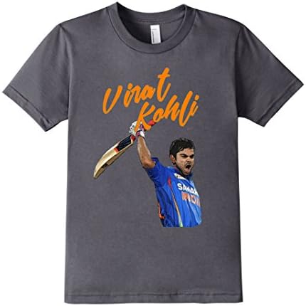 Kids Virat Kohli India Cricket Sports Team Fan T Shirt 10 Asphalt