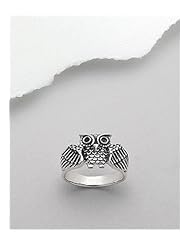 Owl Ring In 92.5 Sterling Silver