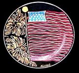 America's Flag Design - Hand Painted - Snack/Cake Plate - 7 inch diameter America's Flag Design - Hand Painted - Snack/Cake Plate - 7 inc