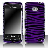 LG Ally VS740 Cell Phone Purple/Black Zebra Protective Case