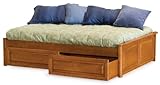 King Concord Platform Bed with 2 Raised Panel Footboards (Caramel Latte) by Atlantic Furniture