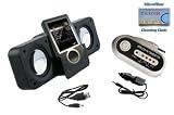 Portable Stereo Speaker (Black) + FM Transmitter for Microsoft Zune Player Incl. DBROTH Microfiber Cleaning cloth