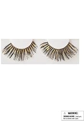 Eyelashes - Black/Gold (As Shown;One Size)