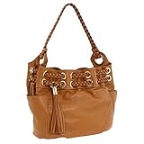 Michael Kors Braided Astor Grommet Medium Shoulder Bag Walnut