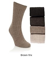 4 Pairs of Lambswool Blend Socks
