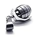 KONOV Stainless Steel Grenade Pendant Mens Necklace (Silver) 24 inch Chain