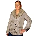 Damen Jacke mit Webpelz Kragen Farbe ash Artikel Gafna