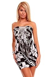 Sexy Floral Print Elastane/Polyester Bandeau Neck Sweetheart Sequined Fitted Mini Dress 