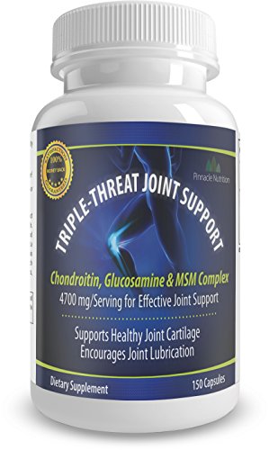 Glucosamine Sulfate, Chondroitin & MSM Complex Extra Strength "Triple-Threat" Joint Supplement, 4700mg per serving, Supports Relief of Joint Pain, Aches & Stiffness, Moneyback Guarantee