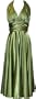 Marilyn Satin Halter Bridesmaid Dress Junior Plus Size Holiday Prom Gown, Large, Sage