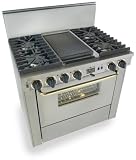 FiveStar: 36'' Pro-Style Dual-Fuel Natural Gas Range with 4 Sealed Ultra High-Low Burners