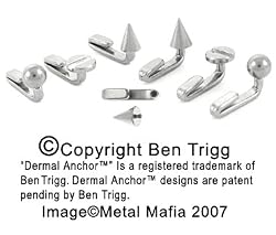 Dermal Anchor&iuml;&iquest;&frac12; Low Motion Titanium. Disc, Spike or Ball DERMTIT4-DSC - 16G 4MM SCREW HEAD