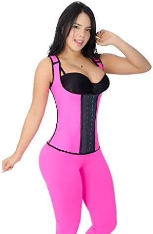 CT2026 Pink Workout Vest Cincher Corset Shapewear with 3 Hooks - Faja Body Shaper
