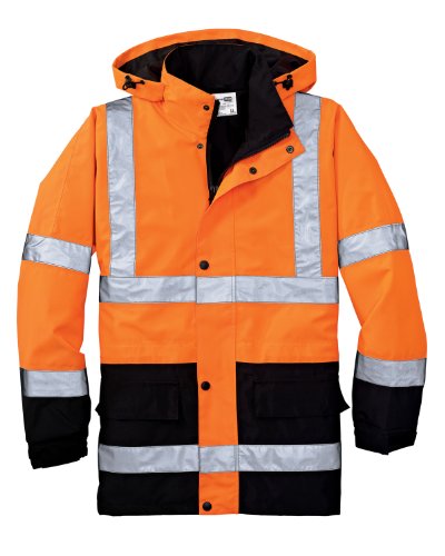 CornerStone Men's Big ANSI Class 3 Waterproof Parka Jacket, Safety Orange, Large CornerStone Men's Big ANSI Class 3 Waterproof Parka Jacket, Safety Orange, Large