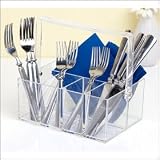 Clear Acrylic Flatware Utensils Caddy Kitchen Bbq Home Decor
