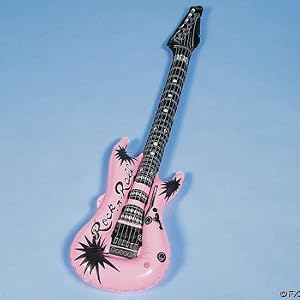 Pink Inflatable Rock Star Guitar by 