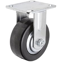 RWM Casters 46 Series Plate Caster, Rigid, Thread Guard, Phenolic Wheel